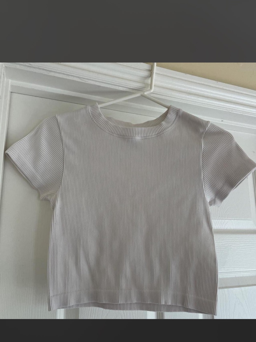 JoyLab White Ribbed Short Sleeve Tee